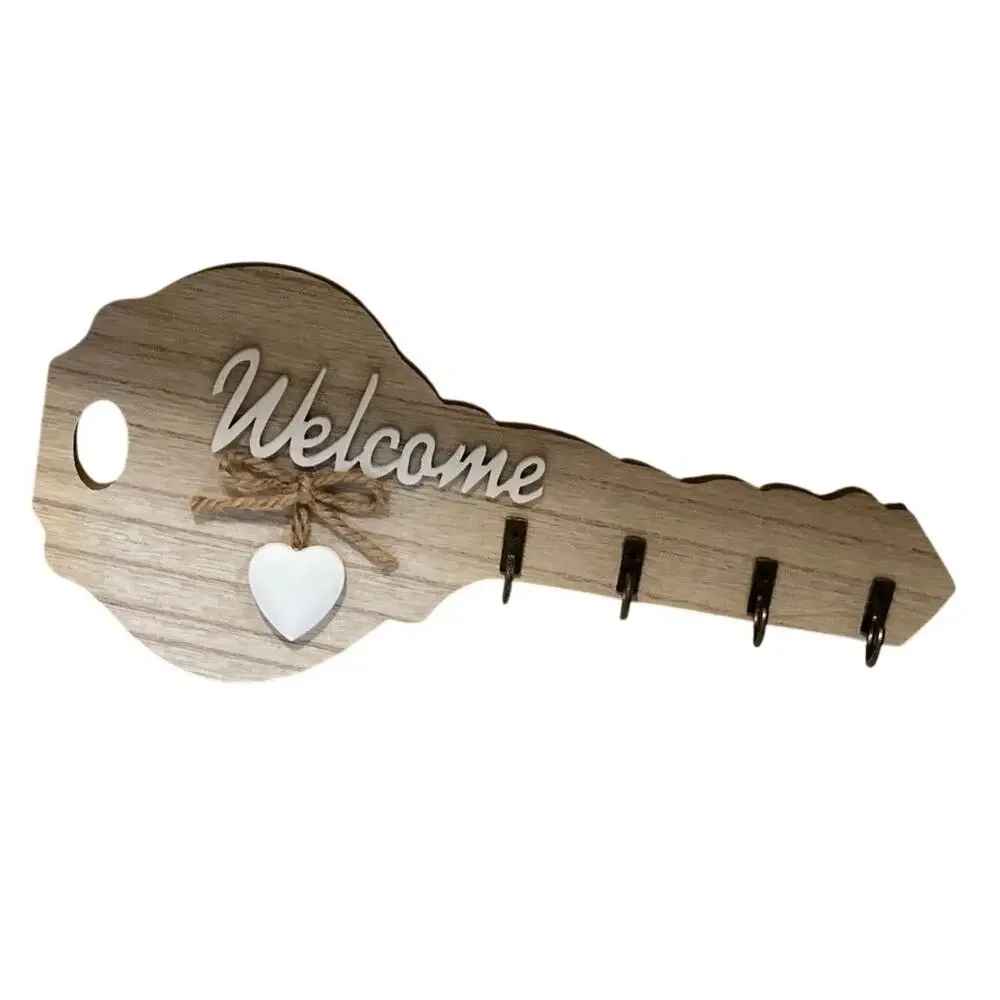 Wooden Key Holder Rack Wall Mounted Key Organiser Hangers Hook Keys